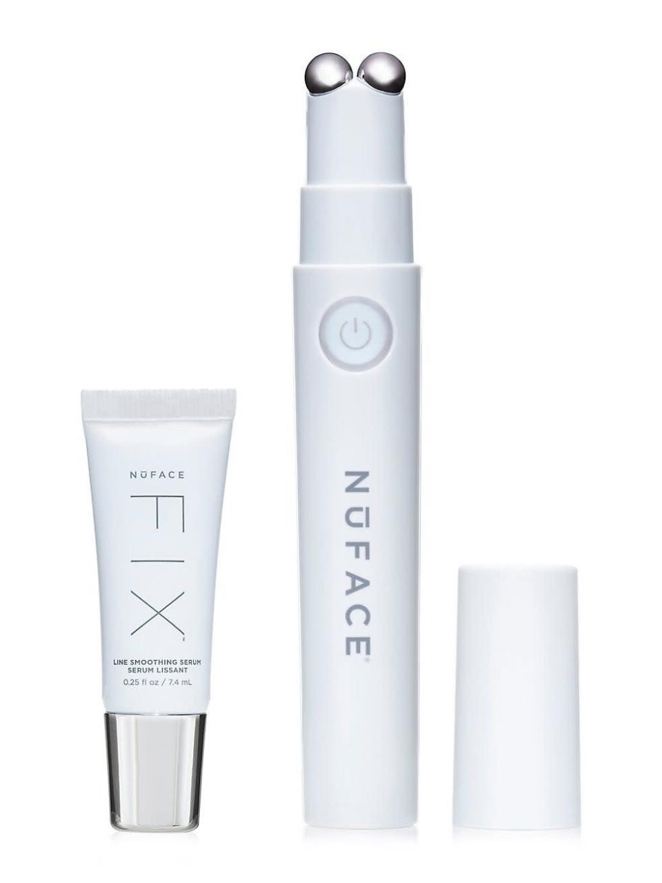 <h2>NuFace FIX Line Smoothing Device</h2><br>NuFace makes a second appearance on the list, thanks to this innovative, pen-like tool that targets fine lines and wrinkles with precision.<br><br><em>Shop <strong><a href="https://fave.co/3PMGUds" rel="nofollow noopener" target="_blank" data-ylk="slk:NuFace" class="link ">NuFace</a></strong></em><br><br><strong>NuFACE</strong> FIX Line Smoothing Device, $, available at <a href="https://go.skimresources.com/?id=30283X879131&url=https%3A%2F%2Ffave.co%2F3ci2qt6" rel="nofollow noopener" target="_blank" data-ylk="slk:Saks Fifth Avenue" class="link ">Saks Fifth Avenue</a>