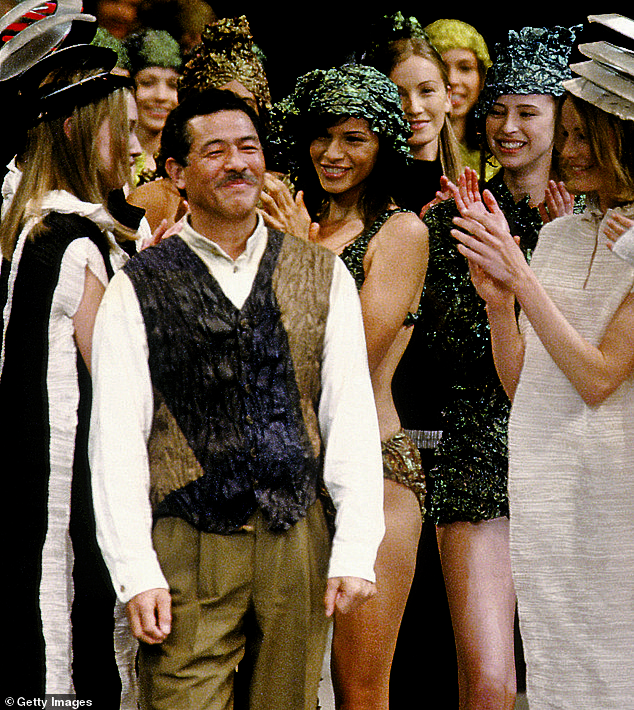 Designer Issey Miyakei during Paris Fashion Week circa 1993 in Paris. The designer introduced the world to a new wave of Japanese fashion designers