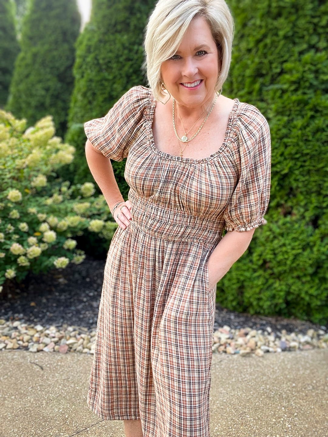 Over 40 Fashion Blogger, Tania Stephens is styling Old Navy Fall Dresses with western boots22