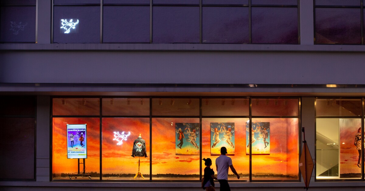 Painting, fashion and NFTs - this window exhibit in Fort Worth's Sundance Square does it all